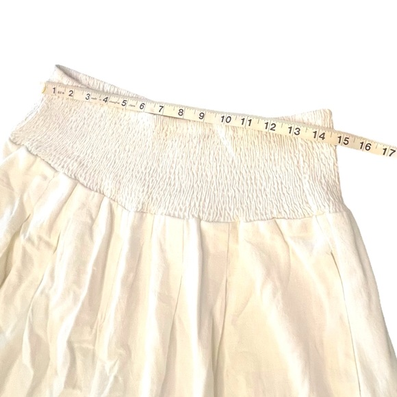 NWT ANRABESS Linen Blend Wide Leg Pants Women M White Crop Smocked Waist Flowy - Picture 10 of 16